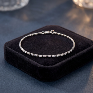 Bracelet en argent sterling S925 plaqué or, avec diamants Moissanite, style rétro exquis, bijoux Cuba haut de gamme, cadeau d'anniversaire pour femme - Product Image 1
