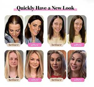 Perruque à clipser couleur piano en gros, 4*6cm, cheveux humains, pour femmes, à porter sur le dessus de la tête, avec une ligne de cheveux naturelle, pour femmes - Product Image 5