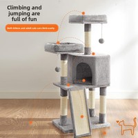 Arbre à chat avec maisonnette cachette pour chats, vente en gros, OEM, logo personnalisé, marque privée, fournisseur pour animaux de compagnie, commande en gros, MOQ