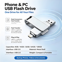 Memoria USB 3.0 Giratoria de Alta Velocidad Tipo-C OTG 2 en 1 de Metal con 2 Años de Garantía
