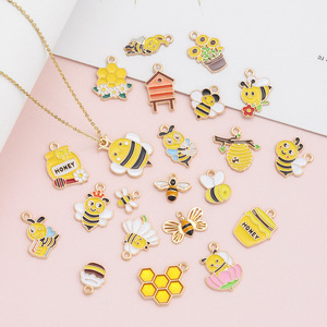 Colgante de panal de abeja de aleación de goteo de aceite nuevo transfronterizo, pulsera DIY, collar, accesorios de joyería - Product Image 4