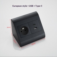 Enchufe de escritorio montable en cubo con tomas de corriente europeas, puerto de carga USB y tomas de corriente eléctricas para oficina, con certificación CE