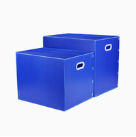 Boîte de rangement rectangulaire à couvercle rabattable en plastique creux, réutilisable, étanche, en plastique ondulé PP, avec poignée, pour déménagement