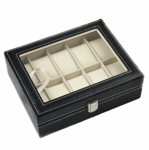 Wholesale Classic Custom Logo 6 Slots 12 Slots Case Watch <b>Storage</b> <b>Boxes</b> Watches Black PU Leather Watch Gift Box - Product Image 4