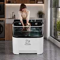 Baignoire SPA pour animaux de compagnie en verre acrylique résistant aux rayures, baignoire de toilettage pour chiens à micro-bulles et ozone pour le self-service