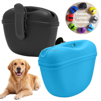 Custom LOGO Dog Training Pouch Magnetic Closing Silicone Dog Treat Pouch with Clip