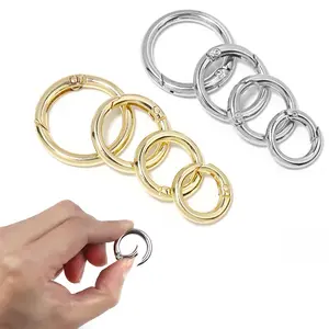 Chất Lượng Cao Vòng Tròn Vàng Snap Clip Hook O Ring Mùa Xuân Cổng Clasp Khóa Vòng Mùa Xuân Carabiner