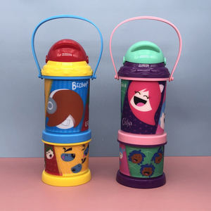 Botella <span class=keywords><strong>de</strong></span> Agua Portátil 3D <span class=keywords><strong>de</strong></span> Plástico Creativa para Niños y Niñas, Vaso Sublimable con Asa y Contenedor para Snacks - Product Image 2