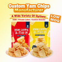 Venta al por mayor de fábrica: Chips de ñame crujientes fritos con sabor original salado, bajos en grasa, snacks vegetales saludables. Compatible con OEM y ODM.