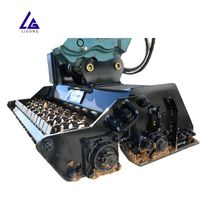 Râteau rotatif hydraulique LG haute performance pour excavatrice, idéal pour le conditionnement du sol, le ramassage des roches et la préparation des terrains