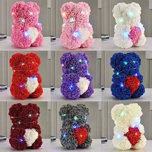 Ours en peluche rose de différentes couleurs 25cm avec boîte cadeau pour la saint-valentin, cadeau de mariage, cadeau de noël - Product Image 3