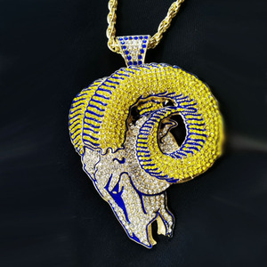 Classique Los Angeles Rams Collier <span class=keywords><strong>Mode</strong></span> Hommes <span class=keywords><strong>Bijoux</strong></span> Pendentif En Argent Collier Pour Cadeau - Product Image 5