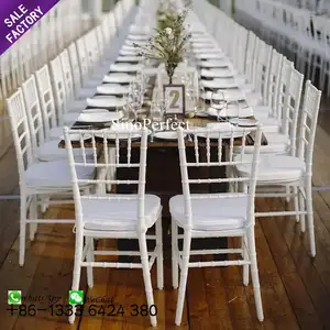 Venta al por mayor de bambú de diseño de respaldo de comedor evento banquete muebles de madera blanca Chiavari Chivari sillas