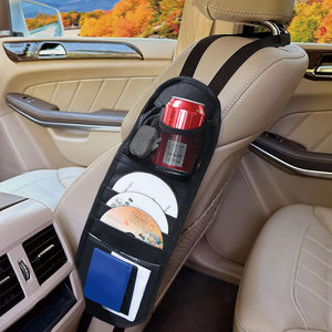 Car <b>Seat</b> Back <b>Storage</b> Bag Black 4-7 Pockets CD Holder Organizer For Car Interior - Product Image 1