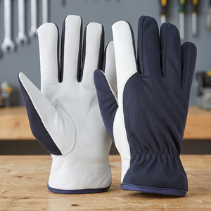 Guantes de Trabajo de Cuero PU con Puntas Antideslizantes, Muñequera Elástica, Guantes de Seguridad de Uso General - Product Image 2