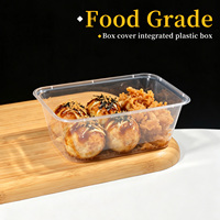 Conteneur rectangulaire en PP de qualité alimentaire avec couvercle ventilé, compatible micro-ondes et congélateur, pour nouilles, riz, salades, collations et plats à emporter