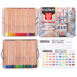 KALOUR Fournitures d'art professionnelles, ensemble <span class=keywords><strong>de</strong></span> 50 <span class=keywords><strong>crayons</strong></span> <span class=keywords><strong>de</strong></span> couleur <span class=keywords><strong>pastel</strong></span> dans une boîte en métal, <span class=keywords><strong>crayons</strong></span> <span class=keywords><strong>de</strong></span> couleur vibrants pour le dessin et le croquis - Product Image 3