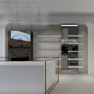 Présentoir de beauté en bois au design d'intérieur de salon élégant Comptoir circulaire <span class=keywords><strong>rose</strong></span> personnalisé pour Nail Art avec <span class=keywords><strong>arbre</strong></span> - Product Image 3