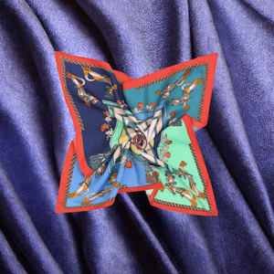 Pañuelos de Poliéster de Lujo con Estampado Geométrico de Moda OEM de Fábrica, Diseño Personalizado para Mujer, Pañuelo Cuadrado Musulmán de 90*90cm para Damas - Product Image 3