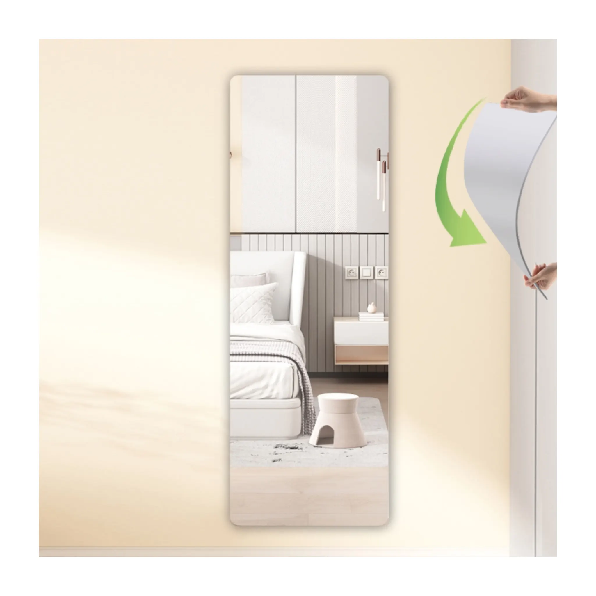 Commercio all'ingrosso di alta qualità 3d adesivo da parete decorazione per la casa a figura intera adesivo lungo specchio infrangibile specchio