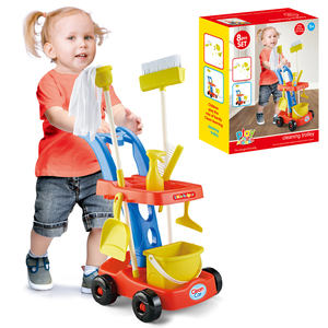 Jeu de rôle pour enfants, <span class=keywords><strong>chariot</strong></span> de ménage, <span class=keywords><strong>balai</strong></span>, pelle à poussière, outils de nettoyage, <span class=keywords><strong>chariot</strong></span>, <span class=keywords><strong>jouet</strong></span> de ménage - Product Image 1