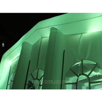 Grande tente de fête de mariage gonflable mobile de 12x6m avec éclairage LED pour les fêtes ou événements en plein air