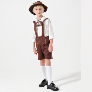 3 Pcs/Set Enfants Oktoberfest Lederhosen Costume <span class=keywords><strong>Homme</strong></span> <span class=keywords><strong>Bavarois</strong></span> Octoberfest Festival Allemand Bière <span class=keywords><strong>Homme</strong></span> Cosplay Halloween Party Costume - Product Image 2