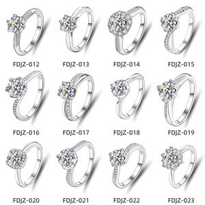 Anillo de Compromiso de Moda para Mujer con Moissanita Redonda Original de 1 Quilate, Plata de Ley S925, Joyería Sencilla para Propuesta - Product Image 3