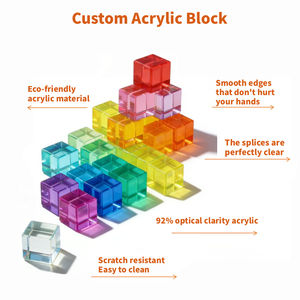 Blocs de pierres précieuses colorées personnalisées, cubes acryliques arc-<span class=keywords><strong>en</strong></span>-ciel, jouets sensoriels d'apprentissage des couleurs, des lumières et des ombres, jouets de construction <span class=keywords><strong>en</strong></span> empilage - Product Image 2