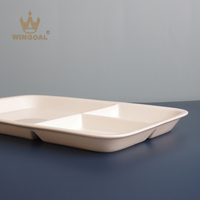 Assiette rectangulaire en céramique à 3 compartiments, plateau de service en porcelaine sectionné, assiette séparatrice pour la maison et les restaurants