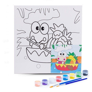 Hot Bán tự làm vải sơn Kit pre-in Acrylic nghệ thuật thiết lập với bàn chải cho sáng tạo tác phẩm nghệ thuật - Product Image 5