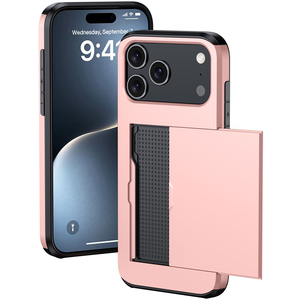 Plastik sağlam kılıfı iPhone 17 için pro max 17 hava cüzdan kılıf, Apple iPhone 17 için darbeye kapak durumda kredi kartı telefon kılıfı - Product Image 2