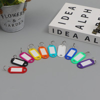 Porte-clés robustes en plastique avec étiquettes interchangeables, anneau métallique, forme rectangulaire - Gestion des étiquettes et des badges
