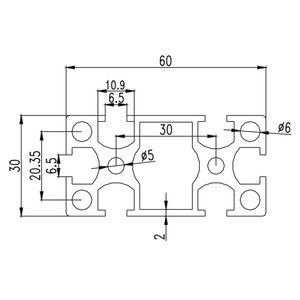 Extrusión de Aluminio Industrial 3060GW al por Mayor, Perfil de Aluminio <span class=keywords><strong>Bosch</strong></span> Rexroth, Perfil de Aluminio con Recubrimiento en Polvo - Product Image 2