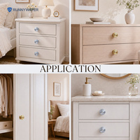 Poignée de meuble et tirettes de tiroir modernes en métal sculpté, cristal/laiton, pour cuisine, commode, chambre à coucher, quincaillerie de mobilier