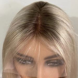 Perruques Lace Frontal HD personnalisées en cheveux Remy vierges russes, lisses et soyeuses, sans perte de cheveux, couleur plus foncée uniquement - Product Image 1