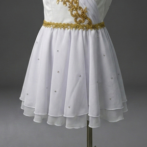 Vestido de Ballet Personalizado para Niñas, en Color Blanco Dorado con Encaje, Spandex/Poliéster, con Falda de Gasa Suave, Disfraz de Cupido para Actuaciones de Danza - Product Image 3