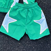 Conjunto Corto de Chaqueta Cortavientos con Capucha y Parches de Estrellas Personalizados, OEM, Color y Logotipo Personalizados, Chándal Deportivo Informal para Hombre, Venta al por Mayor, Atuendo Personalizado
