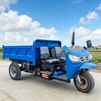 Tricycle de fret diesel entièrement fermé, ultra puissant, robuste, avec benne hydraulique à déchargement automatique