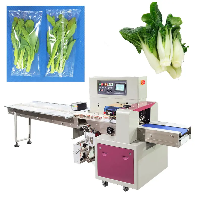automatic vegetable Flow Pack packing Machine horizontal pillow bag type fresh Fruit Vegetable packaging machine