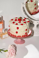Pot à bougie en céramique en forme de gâteau aux fraises avec couvercle, réutilisable pour la décoration intérieure et les cadeaux