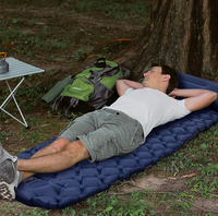 Matelas de camping gonflable ultra-léger en TPU convertible avec oreiller intégré et pompe à pied pliable portable en TPU
