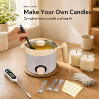 Kit de fabrication de bougies, pot à fondre la cire 1,5 L, thermomètre numérique, contrôle précis de la température, outil de raclage, fournitures pour bougies DIY