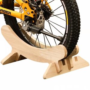 Soporte de madera para bicicleta de montaña y carretera, estante de reparación para interiores y exteriores, color madera natural, diseño moderno y sencillo - Product Image 1