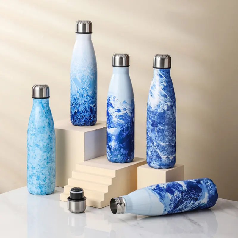 Nuovo bottiglia di coca cola elettrolitico in acciaio inox grano di legno vernice stampa ghiacciaio di arte tazza dritto tazza di bowling thermos tazza