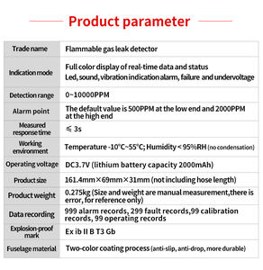 Aikesi alta sensível portátil JLY-CP100Explosive (combustível) detector de vazamento de gás com sensor flexível - Product Image 5
