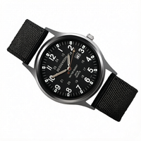 Montre à quartz pour homme de haute qualité avec logo personnalisé, style militaire, bracelet en nylon tissé, montre de terrain, fabricant de marque privée, vente en gros