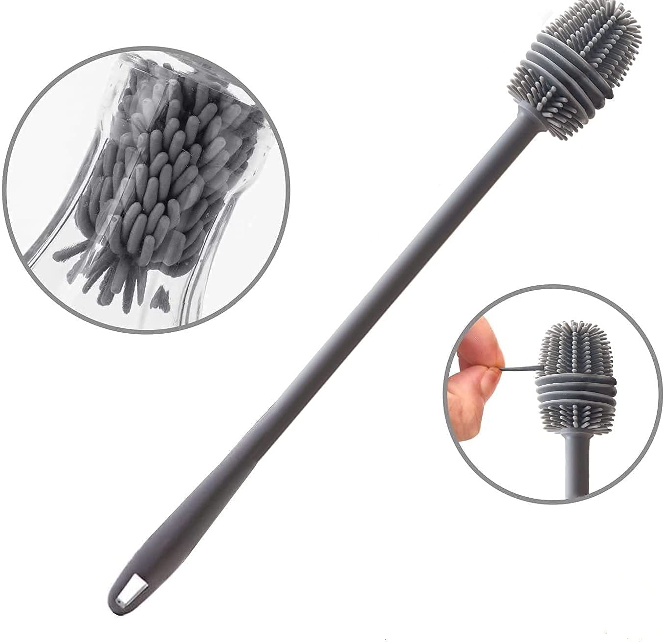 Щетка для чистки силиконовых бутылок с длинной ручкой идеально подходит для очистки стекла и бутылок