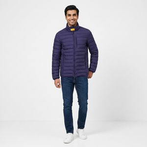 Vestes matelassées en toile pour hommes de haute qualité 2025v avec col montant et logo frontal personnalisable Vêtements d'extérieur d'hiver - Product Image 1