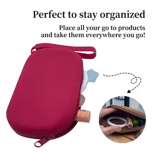 Fashionable Silicone Makeup Bag With Zipper Slim Toiletry Travel Bag For Women Cosmetic Bag For Beauty Tools Brushes